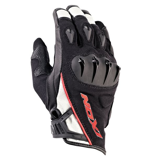 Motorcycle Gloves Ixon RS Print VX HP Black White Red