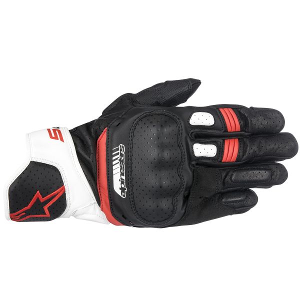 Motorcycle Gloves Alpinestars SP-5 Black White Red Motorcycle Gloves Alpinestars SP-5 Black White Red