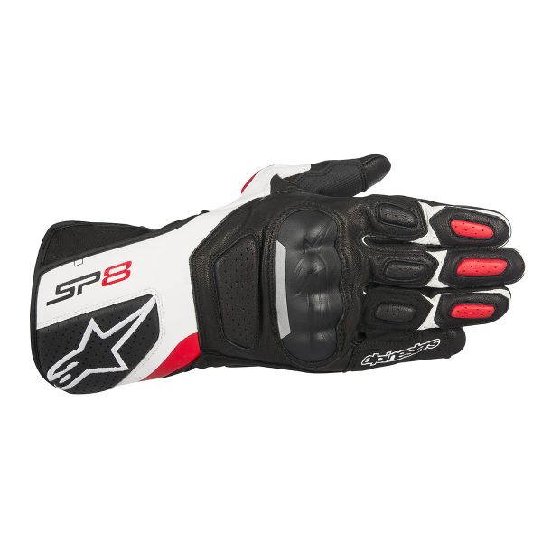 Motorcycle Gloves Alpinestars SP-8 V2 Black White Red