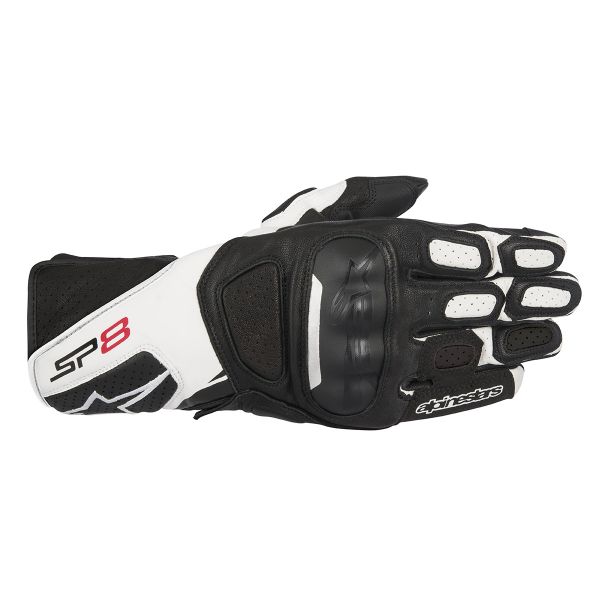 Motorcycle Gloves Alpinestars SP-8 V2 Black White