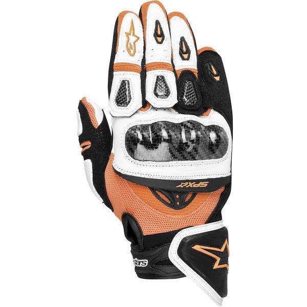 Motorcycle Gloves Alpinestars SP-X White Orange