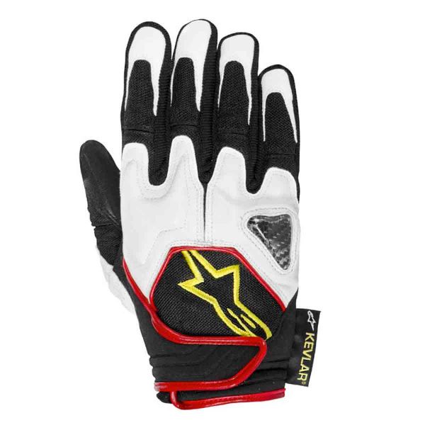 Motorcycle Gloves Alpinestars Scheme Black White Yellow Fluo
