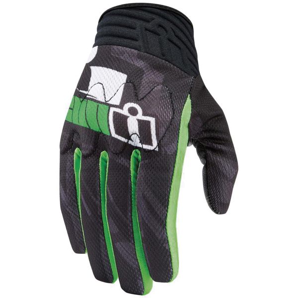 Motorcycle Gloves ICON Anthem Primary Green
