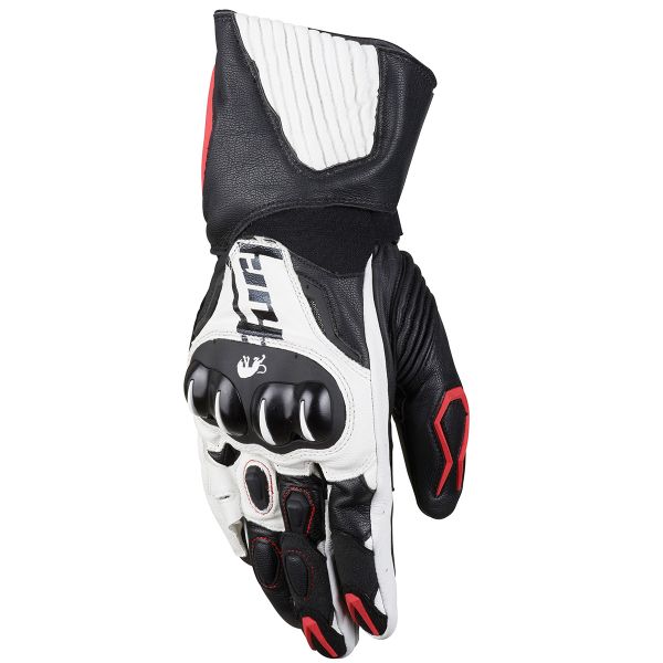 Motorcycle Gloves Furygan FIT-R Black White Red