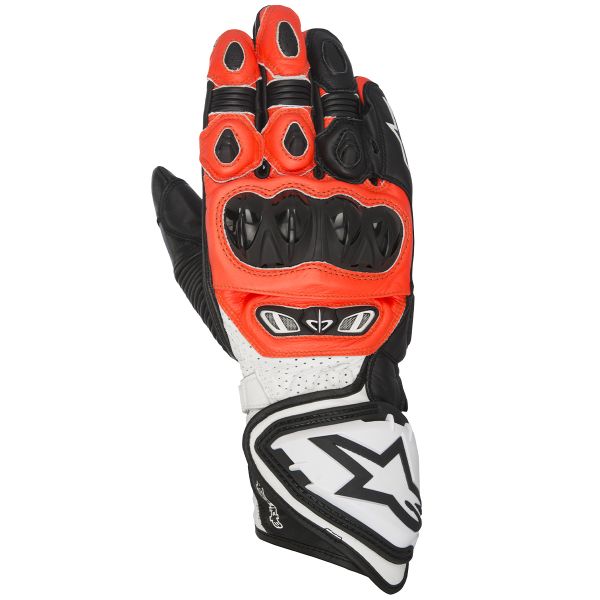 Motorcycle Gloves Alpinestars GP Tech Black Red Fluoro White