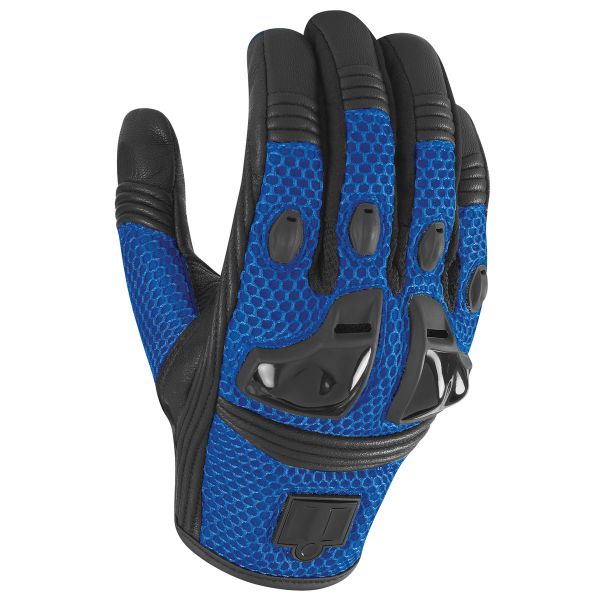 Motorcycle Gloves ICON Justice Mesh Blue