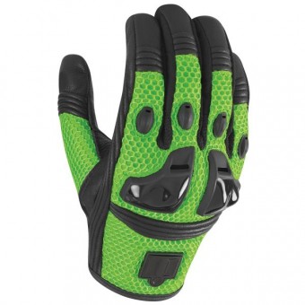 Motorcycle Gloves ICON Justice Mesh Green