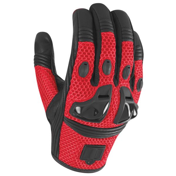 Motorcycle Gloves ICON Justice Mesh Red