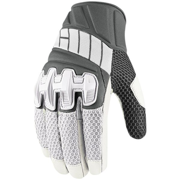 Motorcycle Gloves ICON Overlord Mesh White