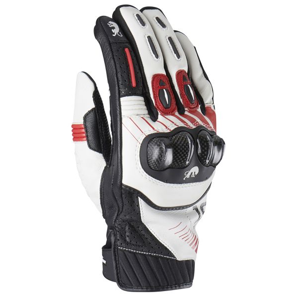 Motorcycle Gloves Furygan RG19 White Black Red