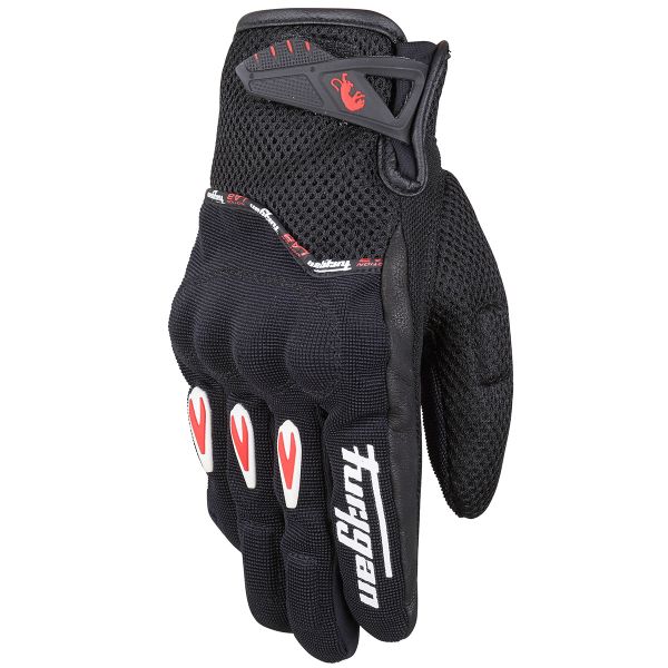 Motorcycle Gloves Furygan Rocket Evo Black White Red