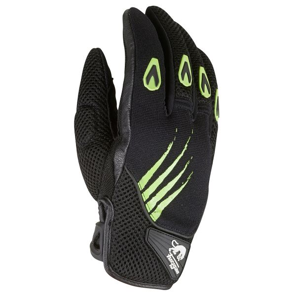 Motorcycle Gloves Furygan Rocket Black Green Fluo