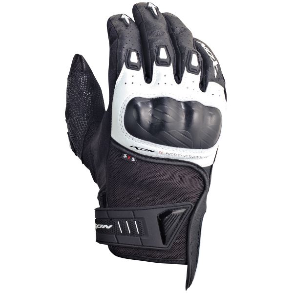 Motorcycle Gloves Ixon RS Burn HP Black White