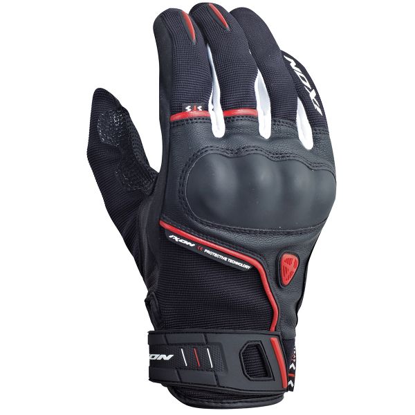 Motorcycle Gloves Ixon RS Grip HP Black White Red
