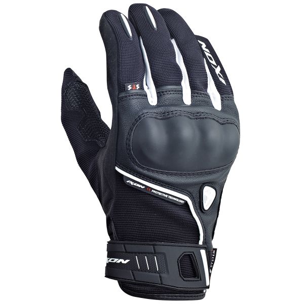 Motorcycle Gloves Ixon RS Grip HP Black White