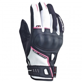 Motorcycle Gloves Ixon RS Grip Lady HP Black White Fushia