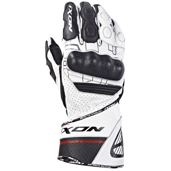 Motorcycle Gloves Ixon Rs Rallye Hp White Red Black