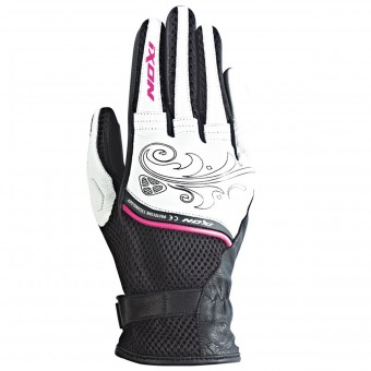 Motorcycle Gloves Ixon RS Shine Black White Fuchsia