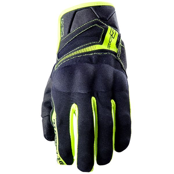 Motorcycle Gloves Five RS3 Black Yellow Fluo