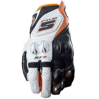 Motorcycle Gloves Five SF1 White Orange