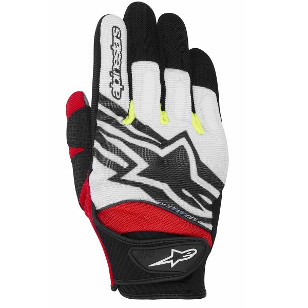 Motorcycle Gloves Alpinestars Spartan White Yellow Red
