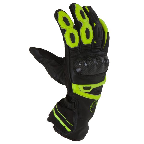 Motorcycle Gloves Bering Spitfire Black Yellow Fluo