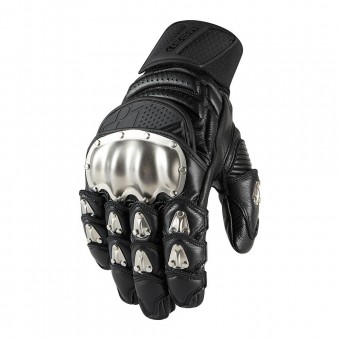 Motorcycle Gloves ICON Timax Short Black