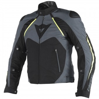 Motorcycle Coats Dainese Hawker D-Dry Black Ebony Yellow Fluo