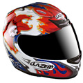 Full Face Lazer Fiber-Pro Evil Flowers White Red Blue