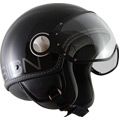 Open Face Momo Design Fighter Black Titanium Metal