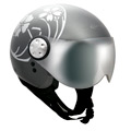 Motorcycle Helmet GPA Flower Titanium Grey