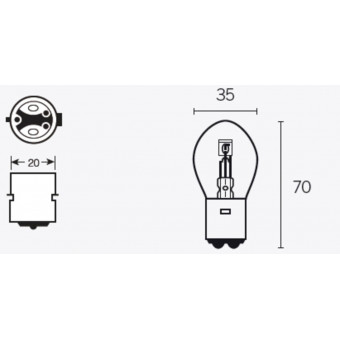 Light bulbs Tecnium Bulb B35 12V/35/35W BA20D base