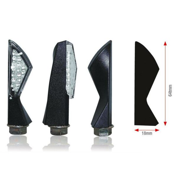 Motorcycle and Scooter Turn Sign Bihr Asym LED Black