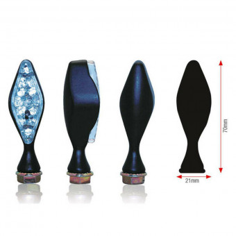 Motorcycle and Scooter Turn Sign Bihr Black LED rhombus