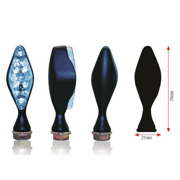 Motorcycle and Scooter Turn Sign Bihr Black LED rhombus