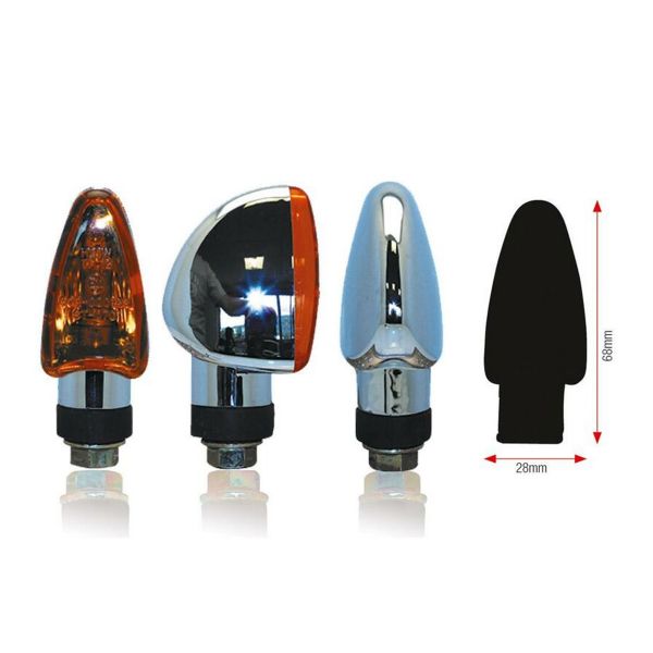 Motorcycle and Scooter Turn Sign Bihr Chrome triangle