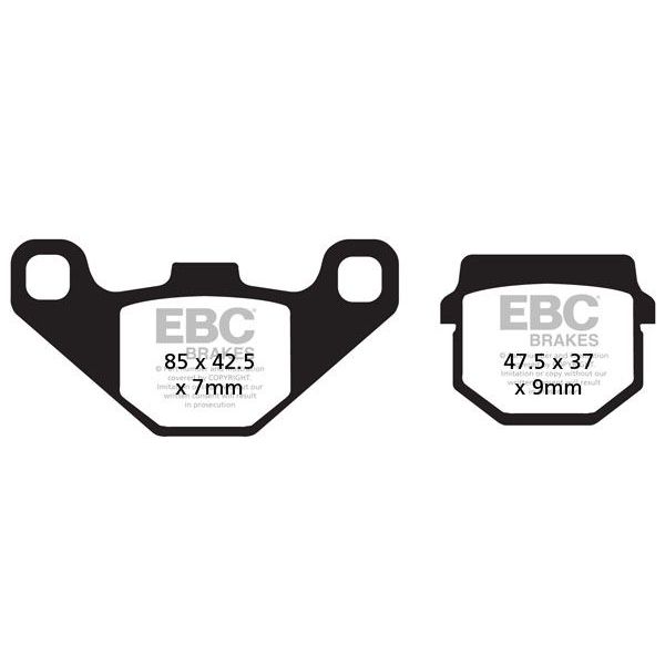 Motorcycle brake pads EBC EBC Carbone Scooter SFAC083 Motorcycle brake pads EBC EBC Carbone Scooter SFAC083