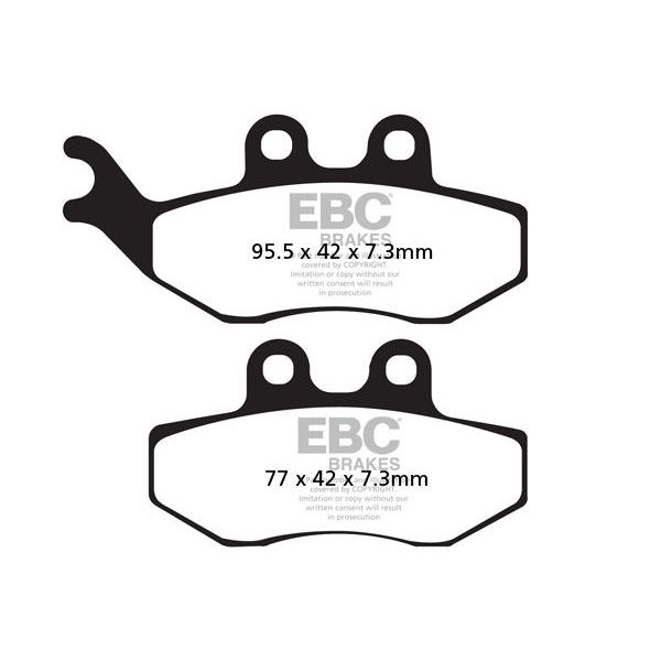 Motorcycle brake pads EBC EBC Carbone Scooter SFAC194 Motorcycle brake pads EBC EBC Carbone Scooter SFAC194