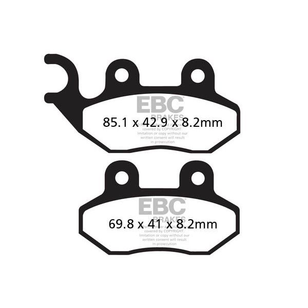 Motorcycle brake pads EBC EBC Carbone Scooter SFAC264 Motorcycle brake pads EBC EBC Carbone Scooter SFAC264