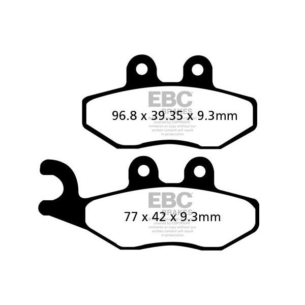 Motorcycle brake pads EBC EBC Carbone Scooter SFAC353 Motorcycle brake pads EBC EBC Carbone Scooter SFAC353