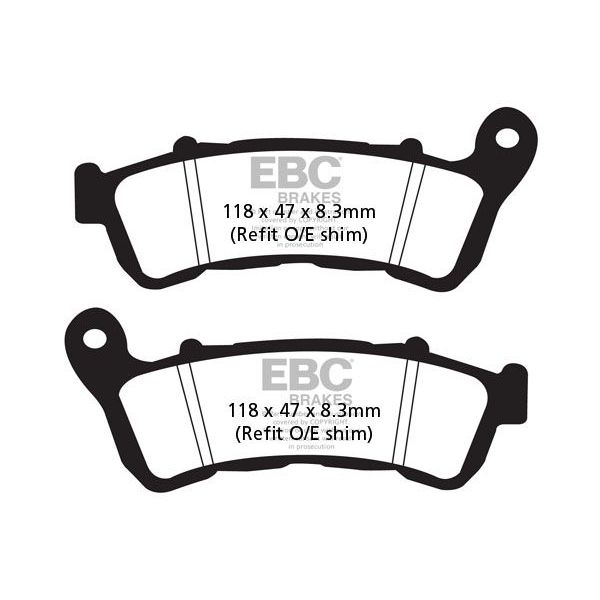 Motorcycle brake pads EBC EBC Carbone Scooter SFAC388 Motorcycle brake pads EBC EBC Carbone Scooter SFAC388