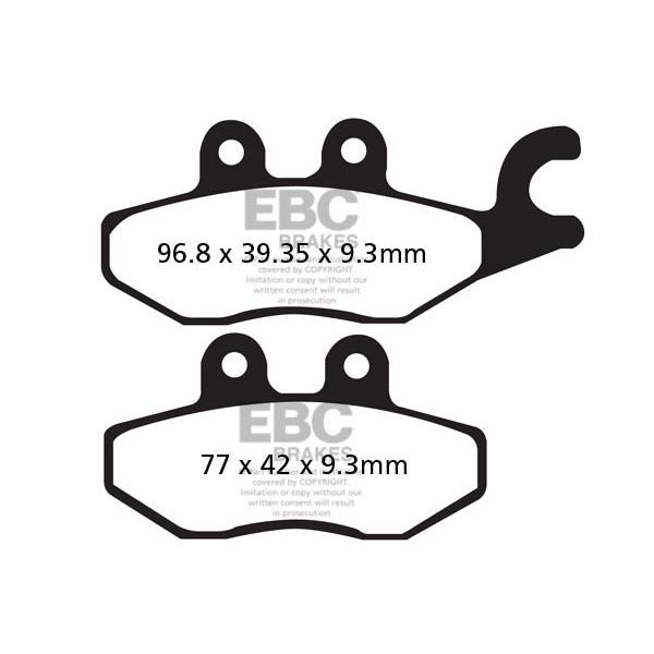 Motorcycle brake pads EBC EBC Carbone Scooter SFAC418 Motorcycle brake pads EBC EBC Carbone Scooter SFAC418