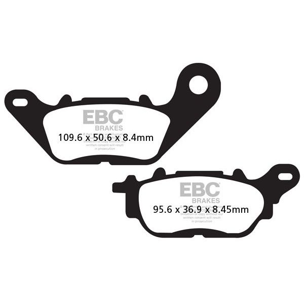 Motorcycle brake pads EBC EBC Carbone Scooter SFAC464 Motorcycle brake pads EBC EBC Carbone Scooter SFAC464