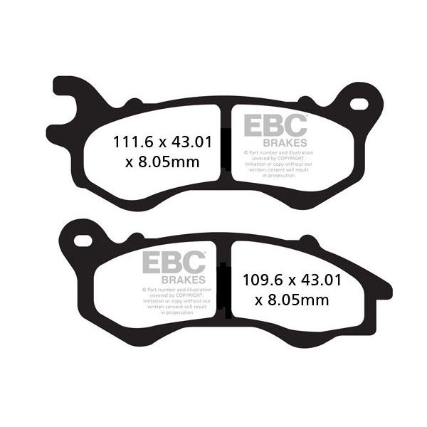 Motorcycle brake pads EBC EBC Carbone Scooter SFAC603 Motorcycle brake pads EBC EBC Carbone Scooter SFAC603