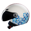 Motorcycle Helmet Indian Coast Hibiscus Matt Deco Ecru