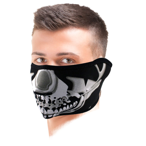 Motorcycle Neck Warmers Zanheadgear Chrome Skull Motorcycle Neck Warmers Zanheadgear Chrome Skull