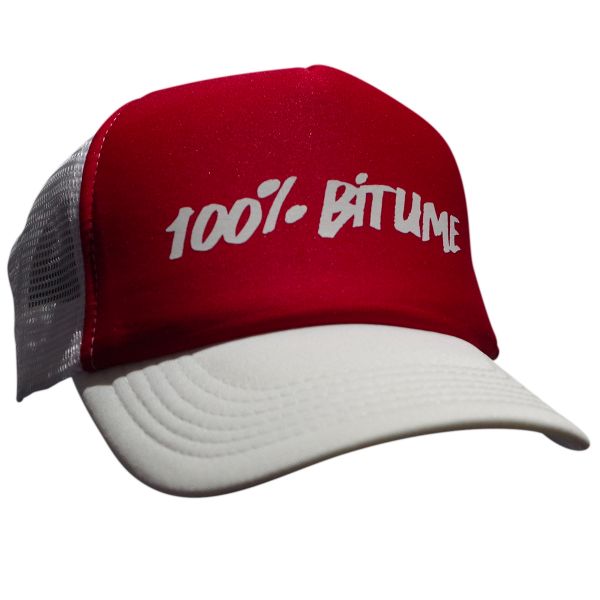 Motorcycle Caps 100% Bitume Cap Asphalt Red White