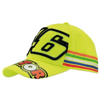 Motorcycle Caps VR 46 Cap Stripes VR46 Yellow Neon