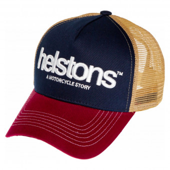 Motorcycle Caps Helstons Logo Burgundy Blue Beige