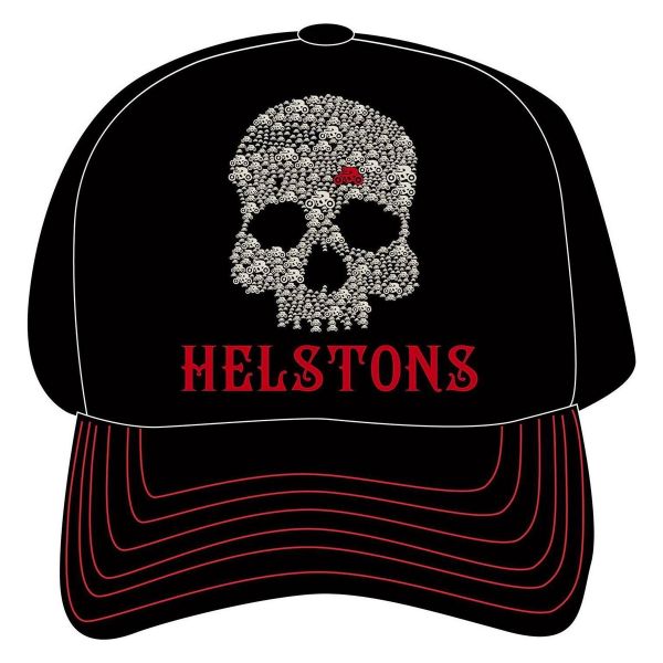 Motorcycle Caps Helstons Skull Riders Black Black Red